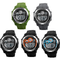 Ювелирные часы SKmei® Unisex, Силикон, с Пластиковые сетки цепи & Стеклянный & нержавеющая сталь, Мужская & регулируемый & LED & водонепроницаемый, Много цветов для выбора, 48x52x15mm, длина:Приблизительно 9.8 дюймовый, продается PC