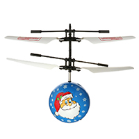 plastique Hélicoptère de drone de boule de vol, Rond, Bijoux de Noël, bleu, 160x120mm, Vendu par PC