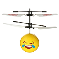 Plastic Flying Ball Drone Helicopter, Round, facial expression series, yellow, 160x120mm, Sold By PC