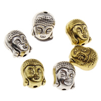 Buddhistische Perlen, Zinklegierung, Buddha, plattiert, keine, frei von Blei & Kadmium, 11x9x7.50mm, Bohrung:ca. 1.5mm, 10PCs/Tasche, verkauft von Tasche