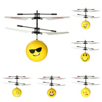 Helicóptero drone de iluminação de bola voadora, plástico, Roda, série de expressão facial & Varios pares a sua escolha, 160x120mm, vendido por PC