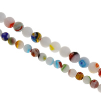 Glass Chevron, Round, handmade, different size for choice, Hole:Approx 1mm, Sold Per Approx 14 Inch Strand