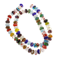 Millefiori Lampwork Beads, handmade, 8x4.5mm, Hole:Approx 1mm, Approx 78PCs/Strand, Sold Per Approx 15 Inch Strand