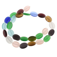Lampwork Beads, Flat Oval, handmade, 10x14x3.50mm, Hole:Approx 1mm, Approx 27PCs/Strand, Sold Per Approx 14 Inch Strand