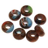 Perles murano faites à la main , chalumeau, tambour, fait à la main, couleurs mélangées, 14x7mm, Trou:Environ 5.5mm, Vendu par PC