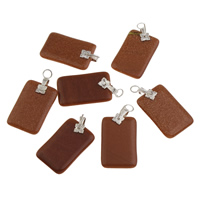 Natural Goldstone Pendants, Rectangle, 15x23x3mm, Hole:Approx 2mm, Sold By PC