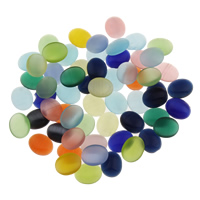 Cats Eye Cabochons, Flat Oval, flat back, mixed colors, 8x10x3mm, Sold By PC