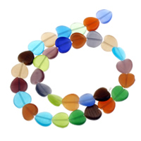 Perles murano faites à la main , chalumeau, coeur, fait à la main, 12x11.50x3mm, Trou:Environ 1mm, Environ 32PC/brin, Vendu par Environ 13.5 pouce brin
