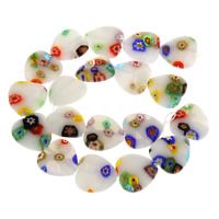 Millefiori Lampwork Beads, Heart, handmade, 17x17.50x3.50mm, Hole:Approx 1mm, Approx 18PCs/Strand, Sold Per Approx 12.5 Inch Strand