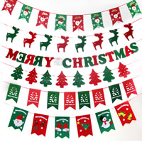 Papir Julen Hanging Flag, med Ikke-vævede, Justerbar & Julen smykker & forskellige stilarter for valg, 3Strands/Lot, Solgt af Lot