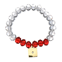 Bracelets de cristal, acier inoxydable, avec cristal, cadnas, Placage de couleur d'or, bracelet à breloques & pour femme & facettes & avec strass, 12x14mm, 8x10mm, Vendu par Environ 6 pouce brin