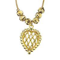 Collier en laiton, coeur, Plaqué d'or 24K, chaîne serpent & pour femme, 18x25mm, 1mm, Vendu par Environ 18 pouce brin