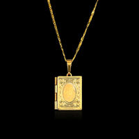 Perfume Locket Necklace, Tibetan Style, gold color plated, bar chain & for woman, lead & cadmium free, 36x23mm, Sold Per Approx 16.5 Inch Strand