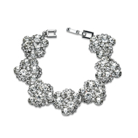 Zinc Alloy Bracelet platinum color plated for woman & with rhinestone lead & cadmium free 180mm Sold Per Approx 7 Inch Strand