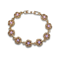 Zinc Alloy Bracelet gold color plated for woman & with rhinestone lead & cadmium free 175mm Sold Per Approx 6.5 Inch Strand