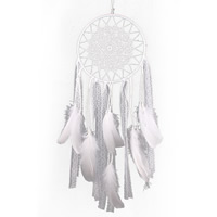 Fashion Dream Catcher Iron with Lace & Feather & Velveteen Cord 60-65cm Sold By PC