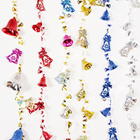 Plastik PCV Ozdoba choinkowa, świąteczny dzwonek, Biżuteria Boże Narodzenie, dostępnych więcej kolorów, 45x50mm, 80x80mm, sprzedawane na około 1.6 m Strand