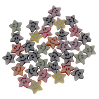 Cabochons acryliques, Acrylique, étoile, couleurs mélangées, 9x3.5mm, Environ 3560PC/sac, Vendu par sac