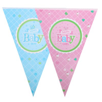 Paper Pennant Flags, Triangle, with letter pattern, more colors for choice, 2.5mm, 12PCs/Bag, Sold By Bag
