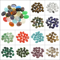 Cabochons en pierres précieuses, pierre gemme, ovale plat, différents matériaux pour le choix, 13x18x5.5mm, 100PC/sac, Vendu par sac
