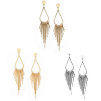 Fashion Fringe Earrings Zinc Alloy stainless steel post pin plated lead & cadmium free 75mm Sold By Pair
