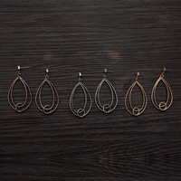 Zinc Alloy Drop Earring stainless steel post pin Teardrop plated lead & cadmium free 35mm Sold By Pair