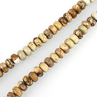 Bild Jaspis Perlen, Rondell, facettierte, 6x8mm, Bohrung:ca. 1mm, ca. 73PCs/Strang, verkauft per ca. 15 ZollInch Strang