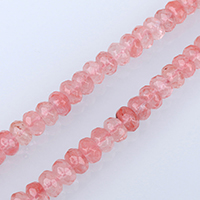 Cherry Quartz Beads, Rondelle, faceted, 5x8mm, Hole:Approx 1mm, Approx 78PCs/Strand, Sold Per Approx 15 Inch Strand