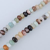 Perles amazonite, rondelle, facettes, 5x8mm, Trou:Environ 1mm, Environ 76PC/brin, Vendu par Environ 15 pouce brin