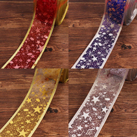 Christmas Ribbons, Satin Ribbon, Christmas jewelry & gold accent, more colors for choice, 50mm, Length:Approx 2 m, Sold By PC