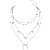 Collar de Aleación de Zinc, con 10cm extender cadena, chapado, para mujer & 4-aro, más colores para la opción, libre de plomo & cadmio, 220mm, Vendido para aproximado 11 Inch Sarta