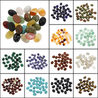 Pedras preciosas de cabochons , misto de pedras semi-preciosas, Oval achatado, materiais diferentes para a escolha, 8x10x4mm, 100PCs/Bag, vendido por Bag