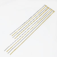 925 Sterling Silver Thread Μέσω Σκουλαρίκια, επιχρυσωμένο, διαφορετικό μέγεθος για την επιλογή, περισσότερα χρώματα για την επιλογή, Sold Με Ζεύγος