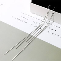 Fashion Fringe Earrings, 925 Sterling Silver, platinum plated, for woman, 130mm, Sold By Pair