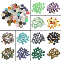 Pedras preciosas de cabochons , misto de pedras semi-preciosas, Roda plana, materiais diferentes para a escolha, 10x4.5mm, 100PCs/Bag, vendido por Bag