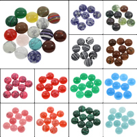 Cabochons en pierres précieuses, pierre gemme, Plat rond, différents matériaux pour le choix, 18x5mm, 100PC/sac, Vendu par sac