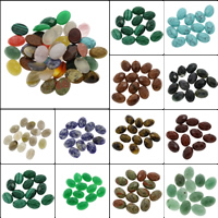 Edelstein Cabochons, flachoval, verschiedenen Materialien für die Wahl & handgemachte facettiert, 13x18x6mm, 100PCs/Tasche, verkauft von Tasche