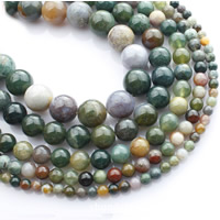 Naturliga indiska agat pärlor, Indian Agate, Rund, olika storlek för val, Såld Per Ca 15 inch Strand