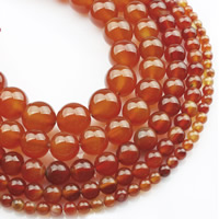Naturlig rød agat perler, Red Agate, Runde, forskellig størrelse for valg, Solgt Per Ca. 15 inch Strand