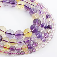 Ametrine Beads, Round, natural, different size for choice, Sold Per Approx 15 Inch Strand