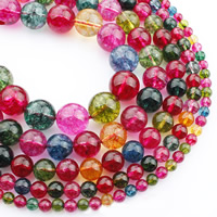 Kristall Perle, rund, imitierter Turmalin & verschiedene Größen vorhanden, verkauft per ca. 15 ZollInch Strang