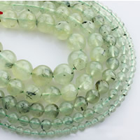 Natural Prehnite Beads Round Sold Per Approx 15 Inch Strand