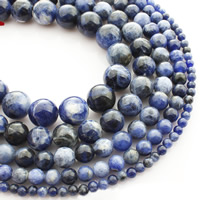 Sodalith Perlen, Sosalith, rund, natürlich, verschiedene Größen vorhanden, verkauft per ca. 15 ZollInch Strang