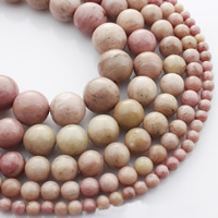 Rhodonite Beads, Runde, naturlig, forskellig størrelse for valg, Solgt Per Ca. 15 inch Strand