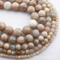Sonnenstein Perle, rund, natürlich, verschiedene Größen vorhanden, verkauft per ca. 15 ZollInch Strang