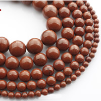 Roter Jaspis Perle, rund, natürlich, verschiedene Größen vorhanden, verkauft per ca. 15 ZollInch Strang