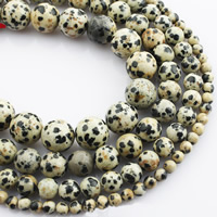 Natural Dalmatian Beads Round Sold Per Approx 15 Inch Strand