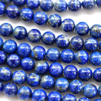 Lapislazuli Perlen, natürlicher Lapislazuli, rund, verschiedene Größen vorhanden, Bohrung:ca. 1mm, verkauft per ca. 15 ZollInch Strang