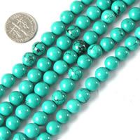 Syntetisk Turkis Bead, forskellig størrelse for valg, Solgt Per Ca. 15 inch Strand