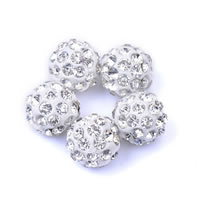 Rhinestone Clay Pave Beads, Round, with rhinestone, more colors for choice, 10mm, Hole:Approx 1.5mm, 100PCs/Bag, Sold By Bag